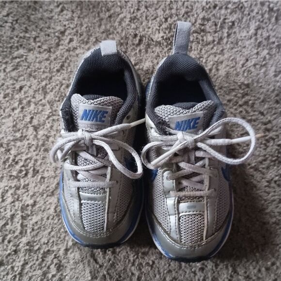 Nike Shox Turmoil 2 Athletic Running Sneakers Toddlers Sz 7.5 Gray/Blue PREOWNED - Picture 2 of 7